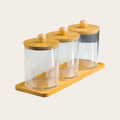 Set de Recipientes con Tapa de Bamboo x3