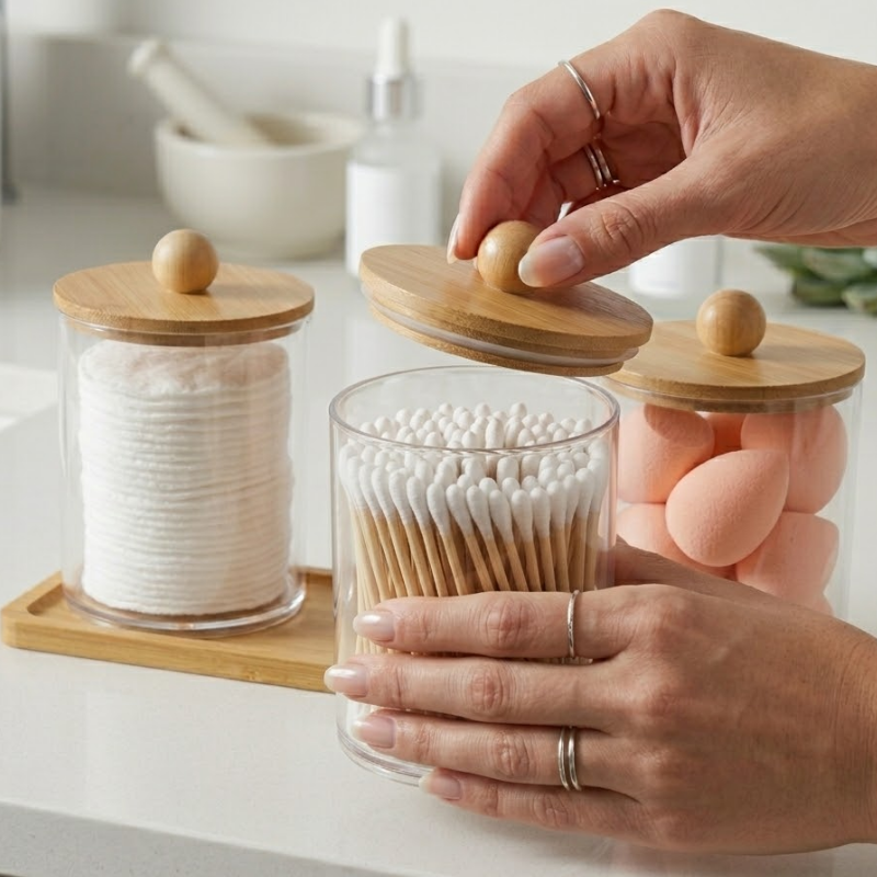 Set de Recipientes con Tapa de Bamboo x3