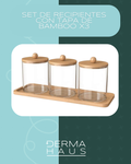 Set de Recipientes con Tapa de Bamboo x3