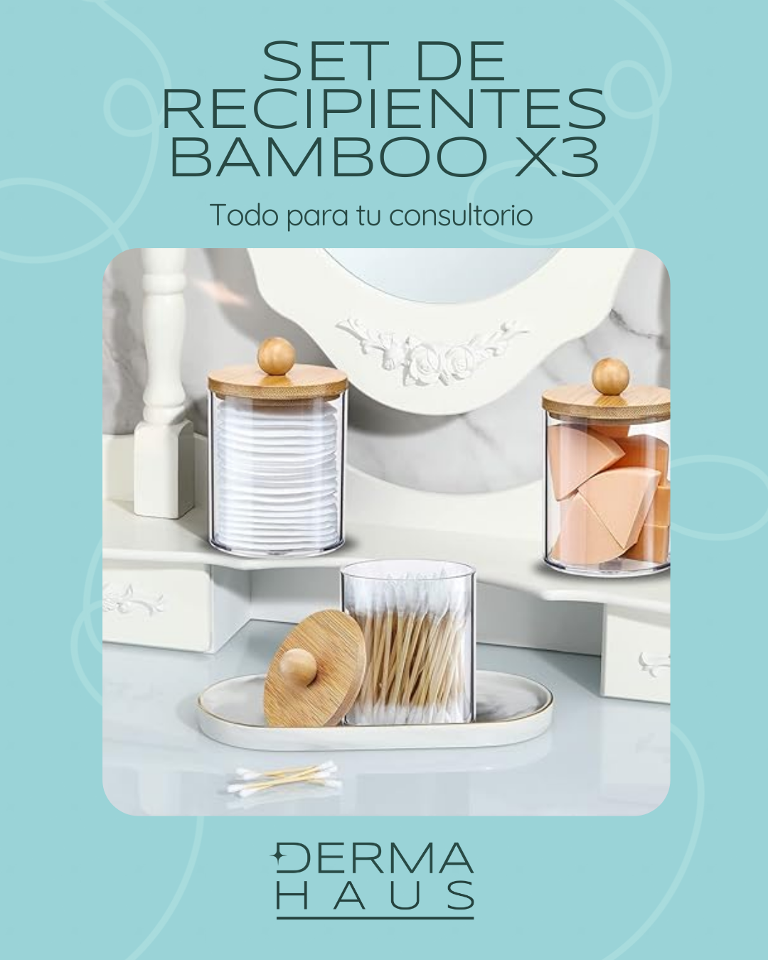 Set de Recipientes con Tapa de Bamboo x3