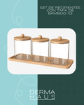 Set de Recipientes con Tapa de Bamboo x3