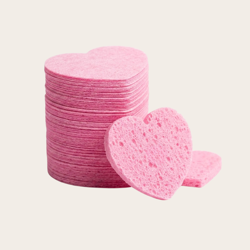 Esponjas faciales comprimidas Corazón