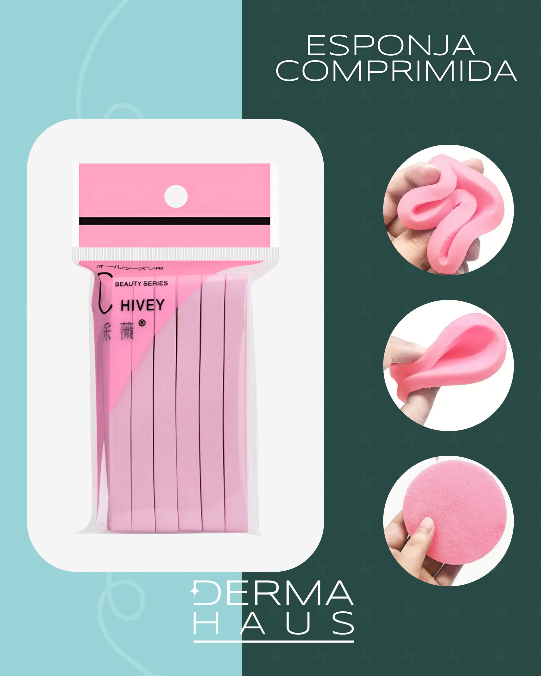 Pack X6 Esponja Comprimida Ideal Limpieza Maquillaje Piel